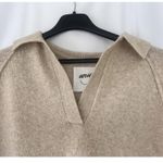 Aerie Cropped Cable V Neck Polo Sweater Oatmeal Chunky Cozy Women’s Size XS Photo 1