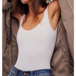 Free People NWT White Clean Lines Scoop Neck Sleeveless Thong Bodysuit Size M/L Photo 10