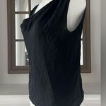 Theory  Asymmetric Classic Silk Georgette Black Top, Size S New w/Tag Retail $275 Photo 5