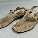 Vince Camuto NWOB Size 8 White Reptile Dailette Thong Sandal Studded Ankle Strap Photo 1