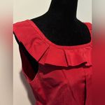 Miu Miu  Prada 2010s Red Tafetta Sleeveless Ruffled Hidden Pocket Dress 44/8 Photo 4