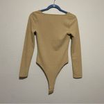 A New Day Tan Long Sleeved Ribbed Bodysuit Photo 6