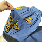 Bilo Brazil Blue Linen Crochet Puff Sleeve Long Midi Maxi Dress Size XS Photo 4