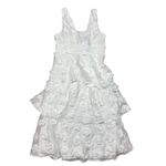 Lulus NWT  Exceptional Entrance White Sleeveless Tiered Rosette Midi Dress XL Photo 3