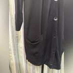 American Eagle AEO  Soft Sexy T Long Button Front Cover Up Sweater - Type Blk LG Photo 2