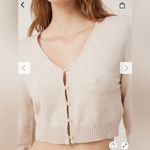 Cotton On Everfine Crop Cardigan Sweater Tan Cream XXS Classic Minimal Chic New Photo 3