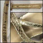 Stuart Weitzman  6 Midtanga Bali Snake Kitten Heel Sandal Champagne Gold Metallic Photo 6