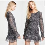 Love Shack Fancy  Scarlett Mini Dress Stars Black White Womens Size XS Photo 9