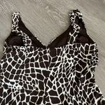 Enfocus Studio En Focus Studio Dress Size 8 Cow Print Sleeveless Fit And Flare Brown White Photo 14