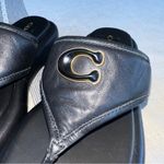 Coach  Womens Sylvie Leather Black Leather Thong Flatform Sandals Shoes NWOB Photo 8