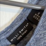 Willi Smith  100% Linen Blue V-Neck Shirt Size XL #2205 Photo 3