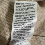 White House | Black Market WHBM Long Sleeve Cozy Polo Sweater Relaxed Cozy Knit Medium Mocha Cream Photo 6