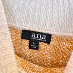 a.n.a  White and Mustard Plaid Cowl Neck Oversized Knit Sweater L Photo 6