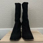 Charles Jourdan Black Knit Block Heel Mid Calf Sock Boot 7.5 Photo 2