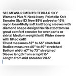 Terra & Sky  Womens Plus V-Neck Ivory  Pointelle Knit Sweater Size 5X New Photo 8