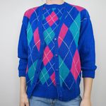 Vintage 80s Sportables Argyle Knit Sweater Set Photo 0