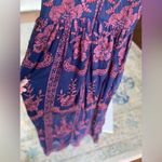 Altar'd State Altar’d State Maxi Dress Halter Blue Red Parisian Wedding Event Luxe Boho Party Photo 8