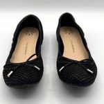 Isaac Mizrahi Black Textured Ballet Flats With Bow Accent Size 7.5 Photo 1