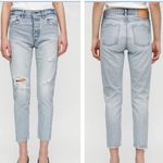 Moussy Vintage Melvin Tapered Distressed High Rise Jeans Women’s Size 25 Blue Photo 1