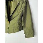 Luca Luca 100% Silk Cropped Blazer Jacket Olive Green Italian Designer Size 6 Photo 3