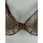 Savage X Fenty unlined sheer metallic bronze lace bra size 38C Brown Photo 3