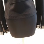Cache Black Offset Front Zipper Top Jacket New Zipper Pocket Embellished $178 Photo 11
