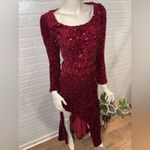 Portia and Scarlett STUNNING Deep Red Sequin Long Sleeve Dress Size 2 Photo 6