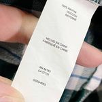 G.H. Bass & Co. Green Plaid Button Down Scoop Neck Long Sleeved Top White Photo 5