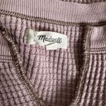 Madewell Mauve Pink Waffle Knit Thermal Tee Crop Shirt Small Fall Long Sleeve Photo 3