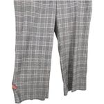 Loft  Plaid Wide Leg Crop‎ Pants Gray Pink Size 14P Career Casual Office Preppy Photo 7