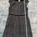 Elle Black White Print Seamed Fit & Flare Cap Sleeve Dress Size XL Photo 6