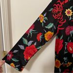 Natori  Floral Button Front Top Size Small Long sleeve red black PJs Sleep Shirt Photo 3