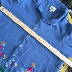 FIG & FLOWER EMBROIDERED BUTTON SHIRT Sz: L Blue Size L Photo 10