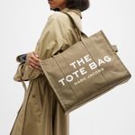 Marc Jacobs  “The Tote Bag” Canvas Crossbody Tote Khaki Slate Green Photo 1