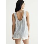 Lucky Brand Boho flowy Tank Top SMALL Pleated in Allure gray sleeveless NEW Photo 1