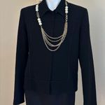 Jones Wear Black Faux Leather Trim Around Edges With Shoulder pads Sz 12… Photo 0