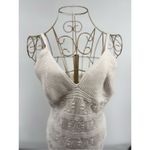 Olive & Oak crochet knit mini dress cream white women’s Size Large cotton boho Photo 11