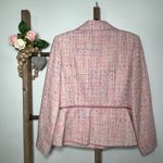 CAbi Tweed Four Pocket Waist Tie Pink Multicolor Blazer Size 6 Photo 4