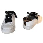 J.Crew "SATURDAY SNEAKERS" WHITE LEATHER & ANIMAL PRINT ACCENT SNEAKERS (6.5) Photo 7