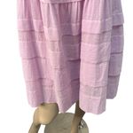 easel  Pink Babydoll Puff Sleeve Pleated Tiered Dress NWT Small Cottage Fairy Photo 3