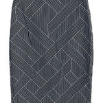 Ann Taylor  Stretch Pencil Skirt Black White Size 00 Workwear Office Photo 0