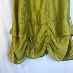 ML & Company Green Chartreuse Crinkle Gathered Midi Skirt Size Small Photo 4