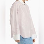 Derek Lam NWT $395  10 Crosby Wesley sequin stripe cotton button down shirt XL Photo 3
