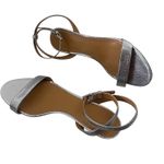 Tory Burch Elana Leather Sandals Kitten Heel Ankle strap Silver Sz 9 preppy chic Photo 11