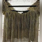 Urban Outfitters Gold and Black Metallic Off the Shoulder Crop Top, EUC, Small Photo 1