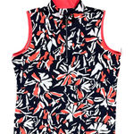 TAIL White Label Golf Sleeveless Top Floral Print Mock Neck womens XL NEW Black Photo 0