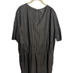 Eileen Fisher Tencel & Organic Linen Slub Jumpsuit Size XL V Neck Short Sleeve Photo 3