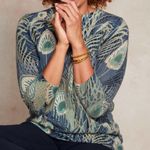 Talbots Like New 100% Cashmere Peacock feather Sweater Size Medium Petite Photo 1