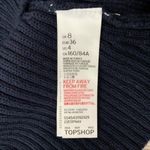 Topshop Navy White Striped Cropped Sweater Chunky Knit Crewneck US 4 UK 8 Trendy Photo 4