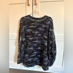 Athleta  Studio to Street Blue & Black Camo Crewneck Sweatshirt Size Large Photo 2